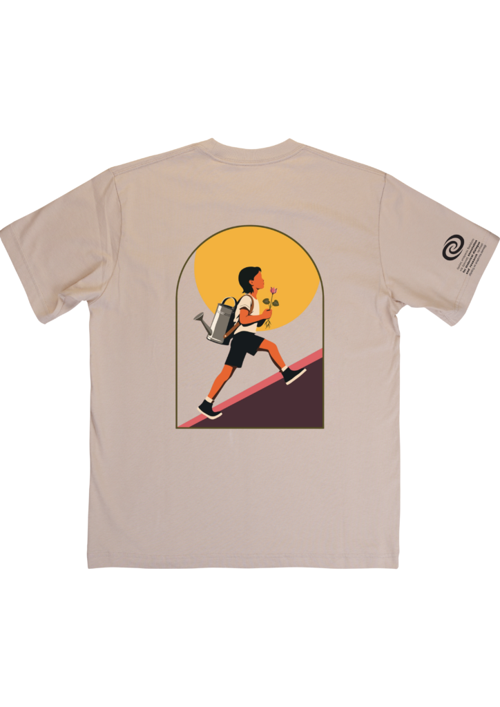 cream t shirt design placement